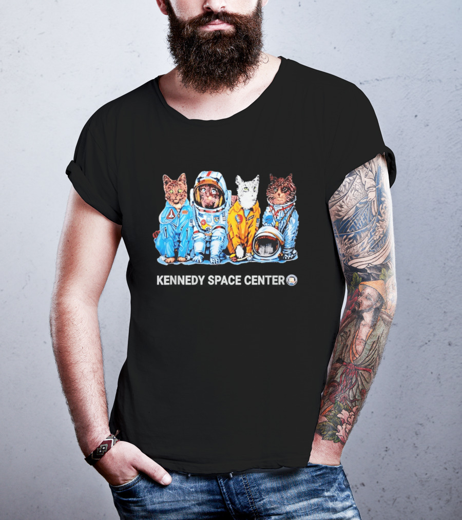 Kennedy Space Center Cats In Astronaut Suits T-Shirt