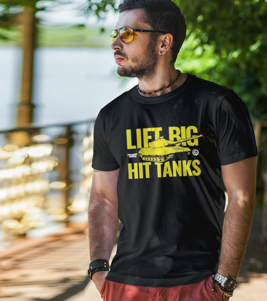 Lift Big Hit Tanks Project Spiral Bold Tank Lifting Motivation T-Shirt