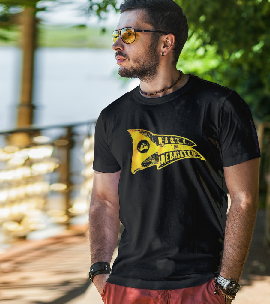 Nasty And Inebriated Pirate Flag Banner T-Shirt