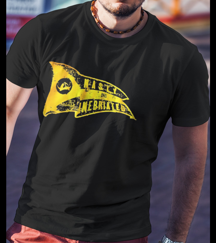 Nasty And Inebriated Pirate Flag Banner T-Shirt