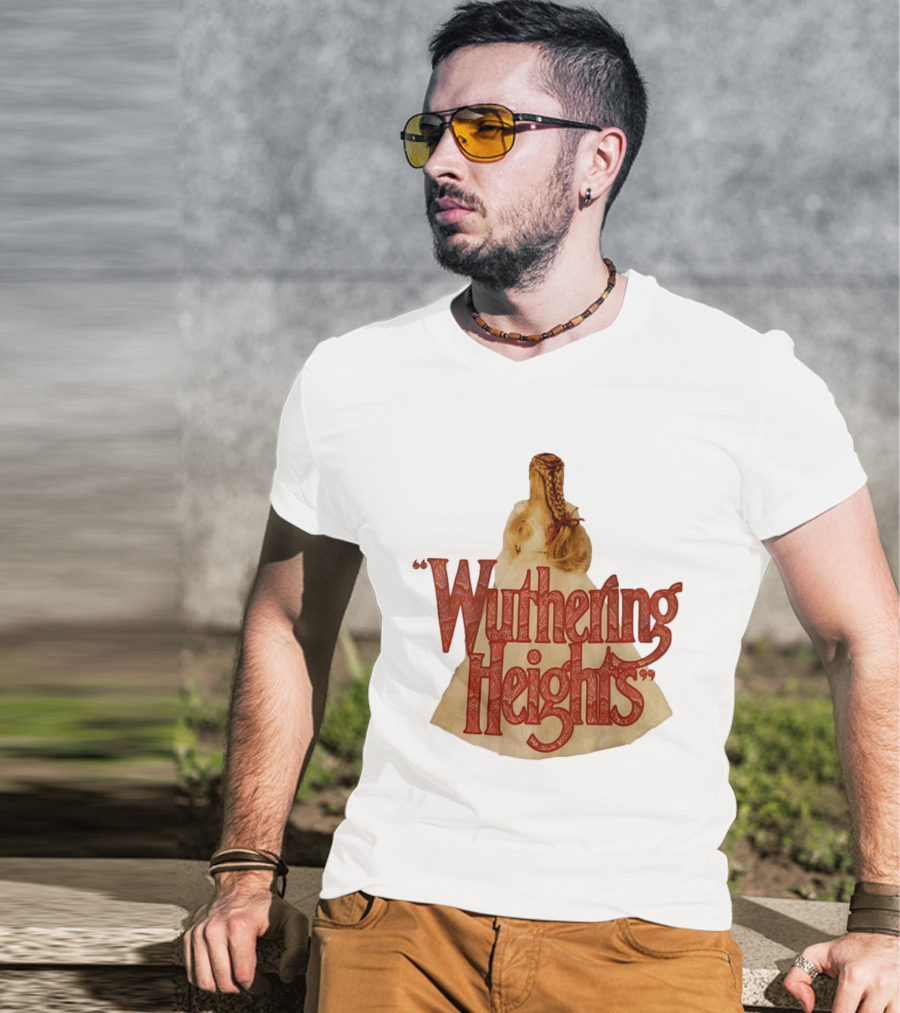 Wuthering Heights Red Text Victorian Woman Braided Hair T-Shirt