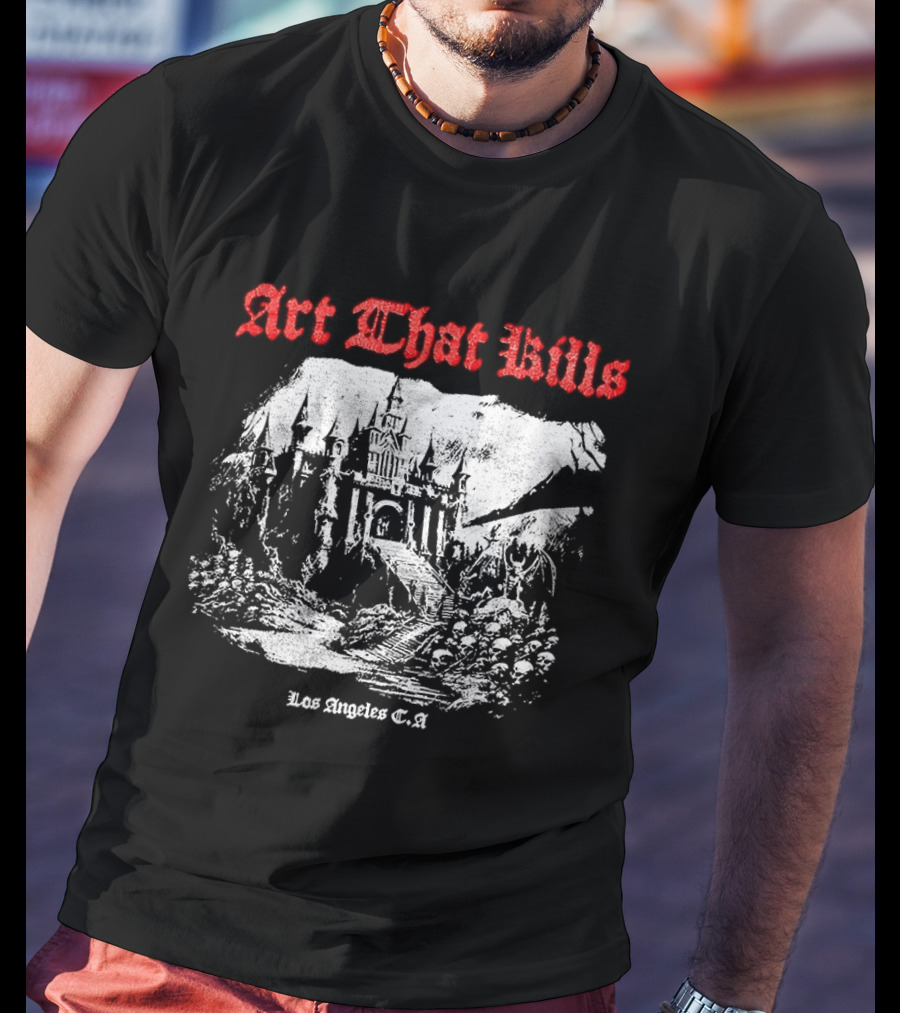 Art That Kills Los Angeles CA Haunted Mansion Scene T-Shirt