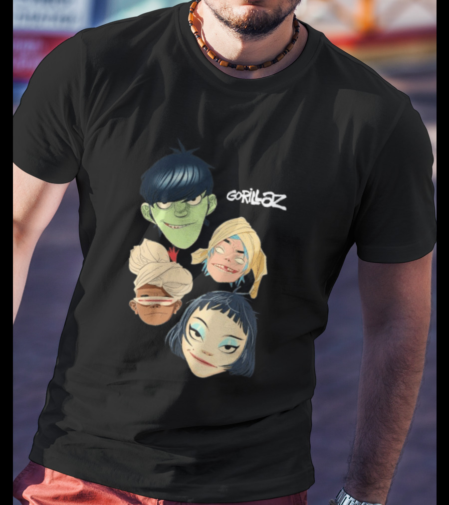 Gorillaz Band Characters The Mountain Heads T-Shirt