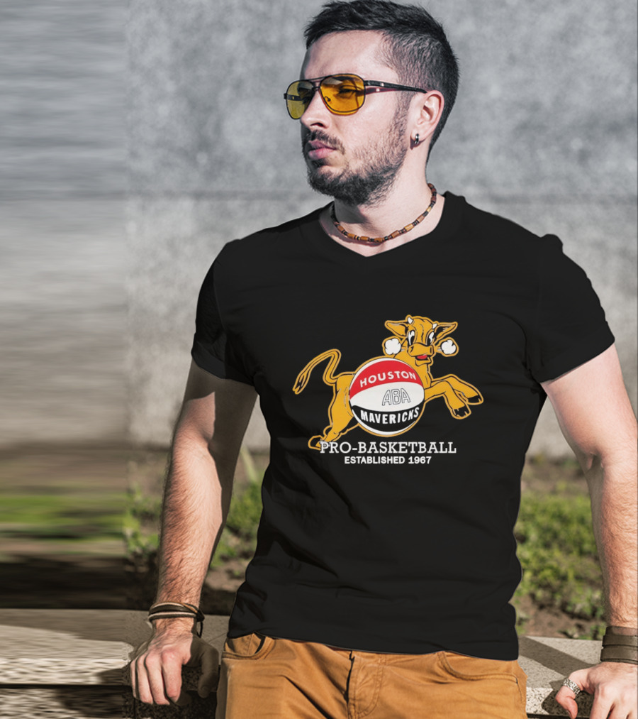 Houston Mavericks ABA Pro Basketball Established 1967 T-Shirt