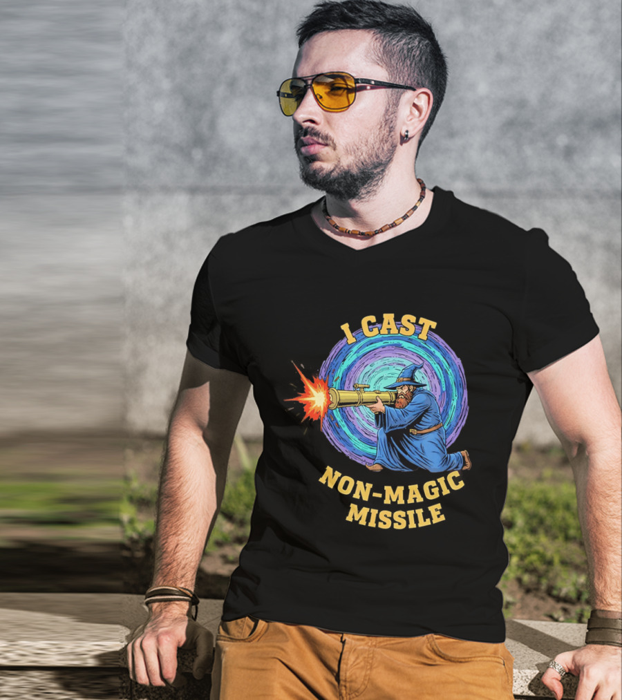 I Cast Non Magic Missile Wizard RPG Gamer Wizardry Magic Fantasy Game T-Shirt
