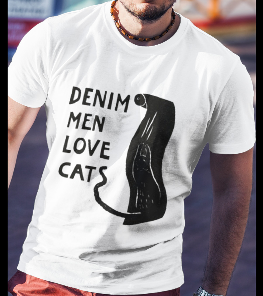 Denim Men Love Cats Feline T-Shirt