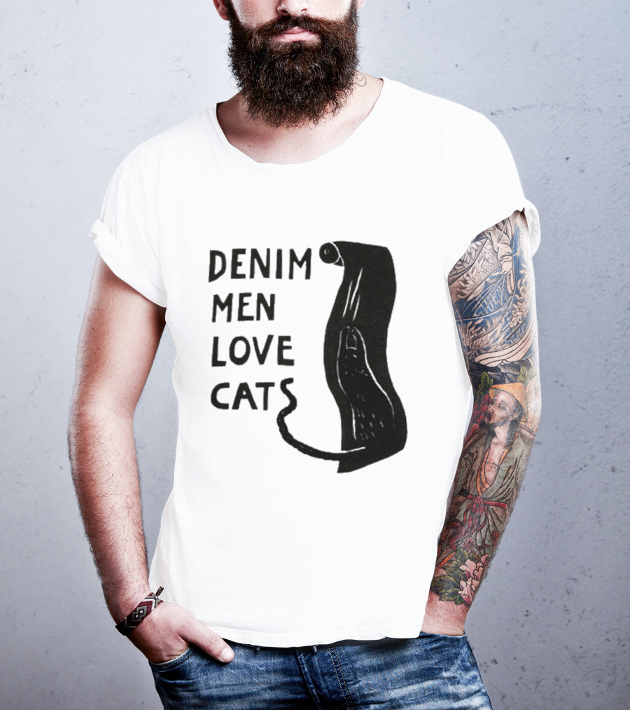 Denim Men Love Cats Feline T-Shirt