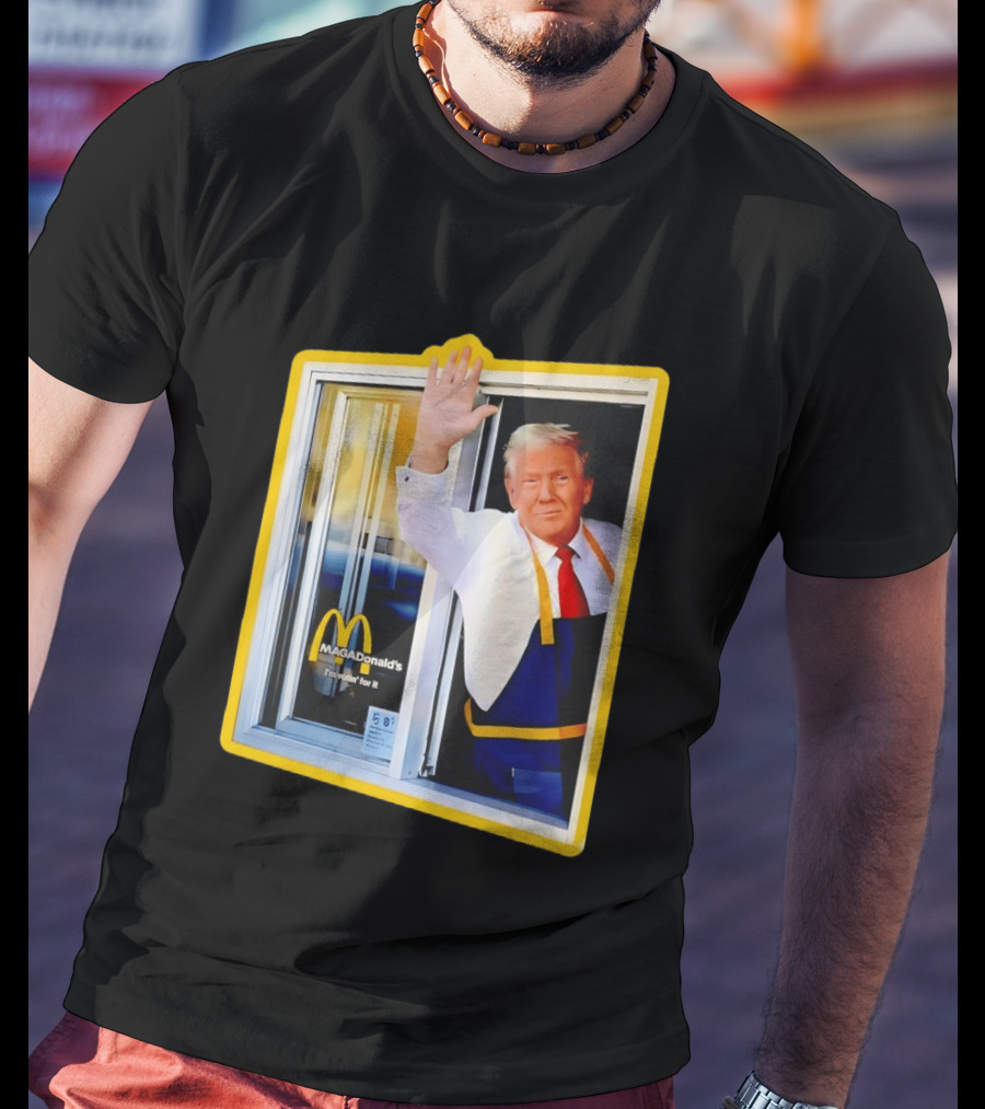 MAGA Donald's I'm Votin' For It Drive Thru Window Mockup T-Shirt