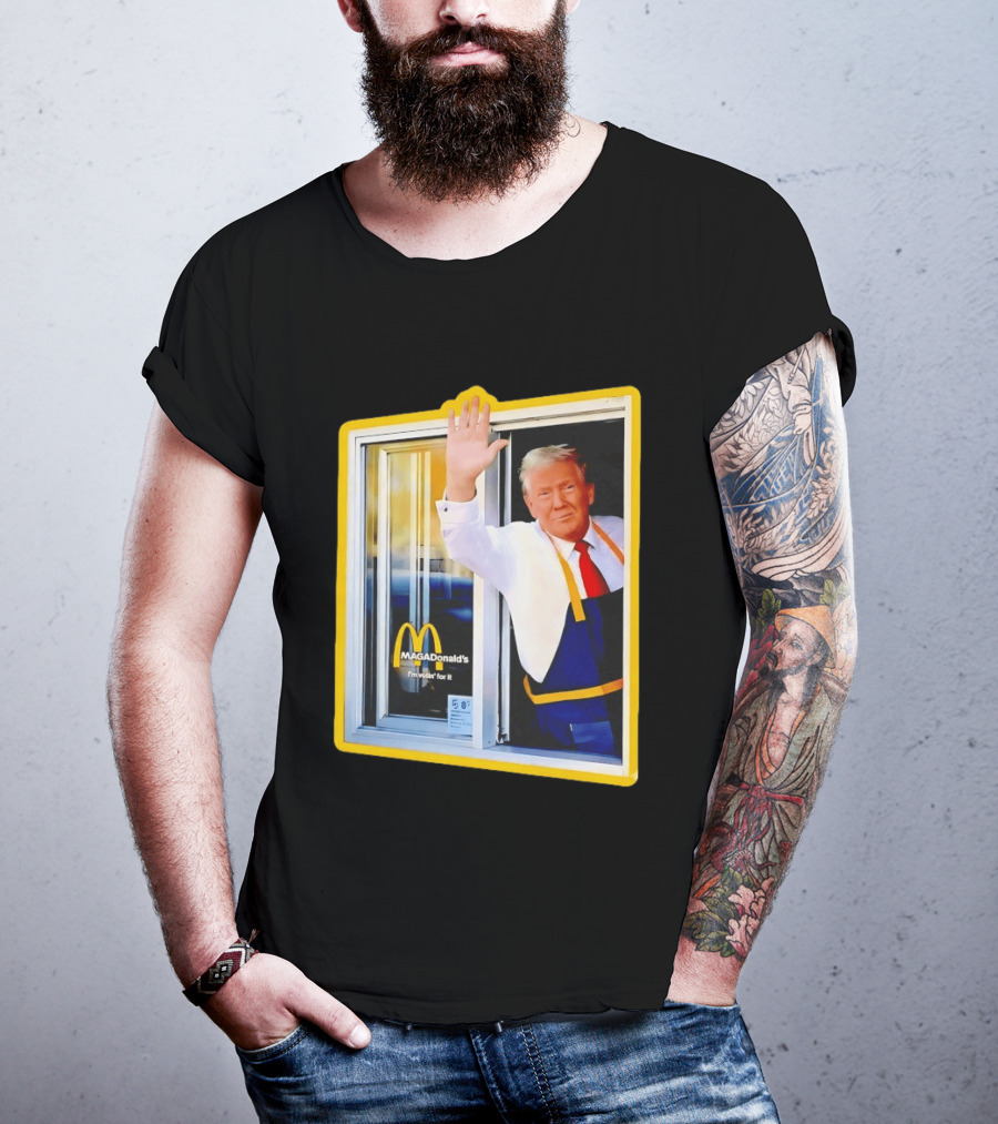 MAGA Donald's I'm Votin' For It Drive Thru Window Mockup T-Shirt