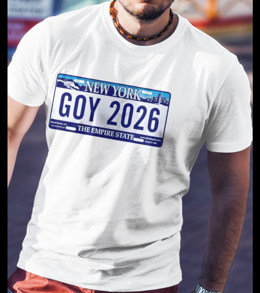New York Goy 2026 The Empire State License Plate T-Shirt