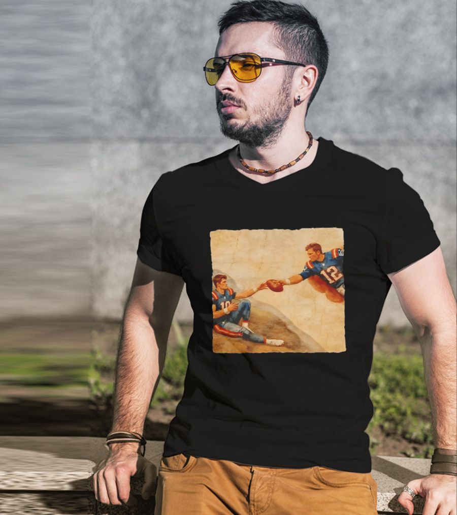 New England Patriots Tom Brady Drake Maye Meme Football T-Shirt