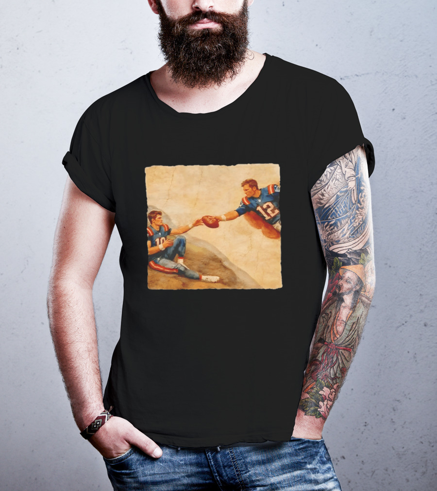 New England Patriots Tom Brady Drake Maye Meme Football T-Shirt