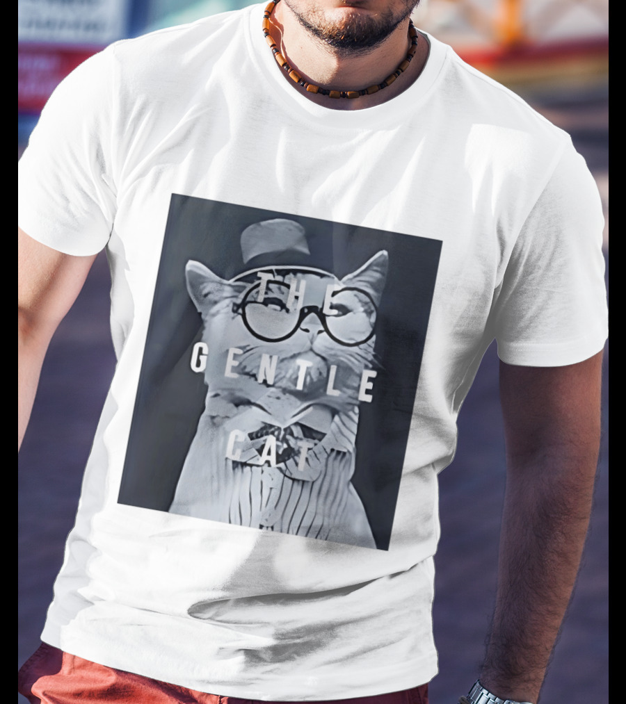 The Gentle Cat With Glasses And Top Hat T-Shirt