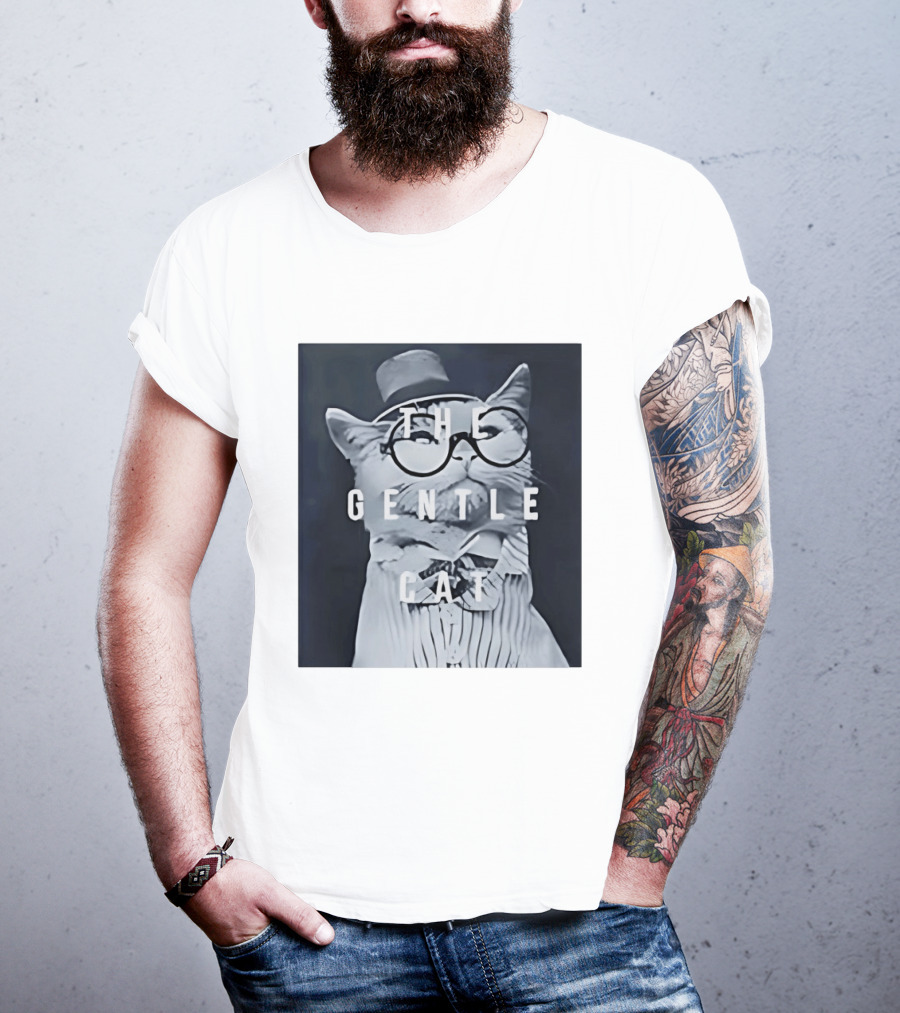 The Gentle Cat With Glasses And Top Hat T-Shirt
