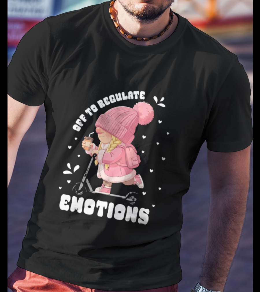 Off To Regulate Emotions Gnome Cozy Scooter Counselor T-Shirt