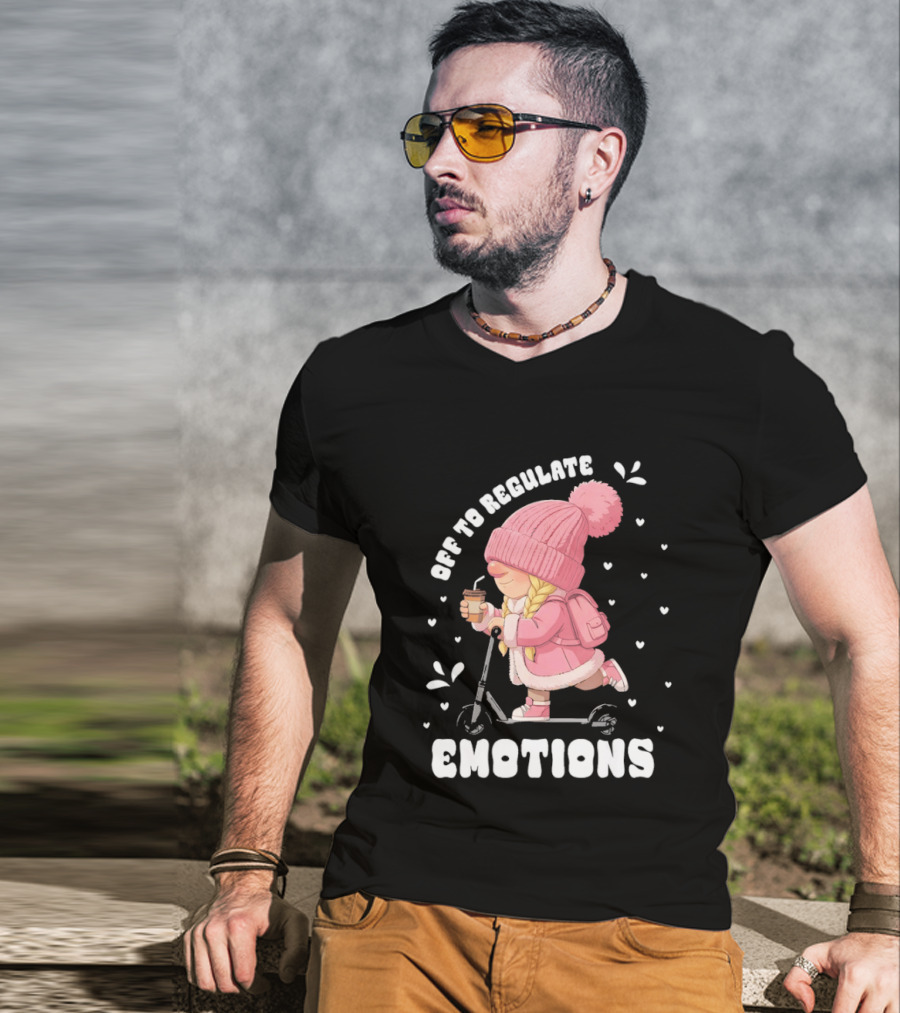 Off To Regulate Emotions Gnome Cozy Scooter Counselor T-Shirt
