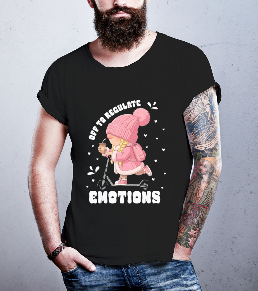 Off To Regulate Emotions Gnome Cozy Scooter Counselor T-Shirt