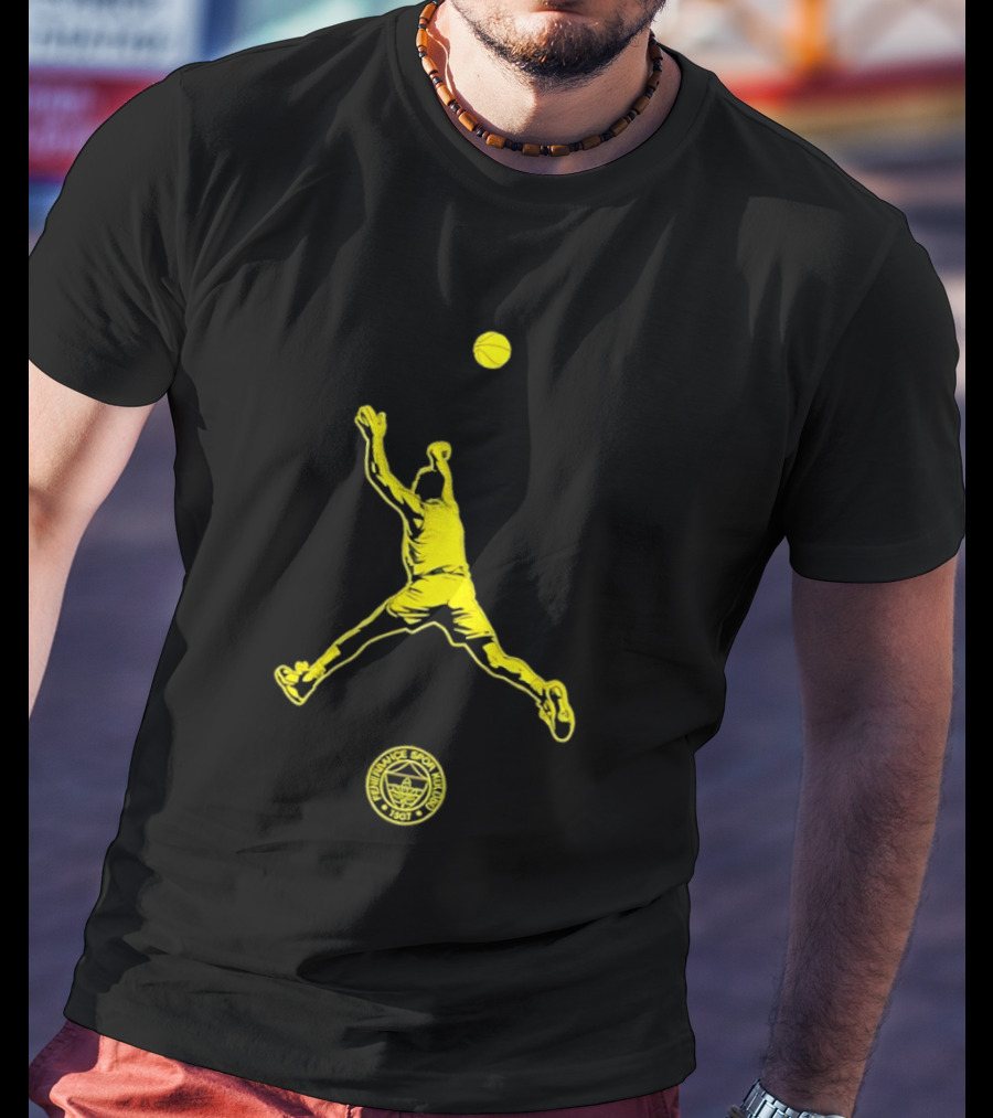Fenerbahce Lacivert Son Saniye Basketball Spor Kulübü 1907 Sarı Lacivert Topçu T-Shirt