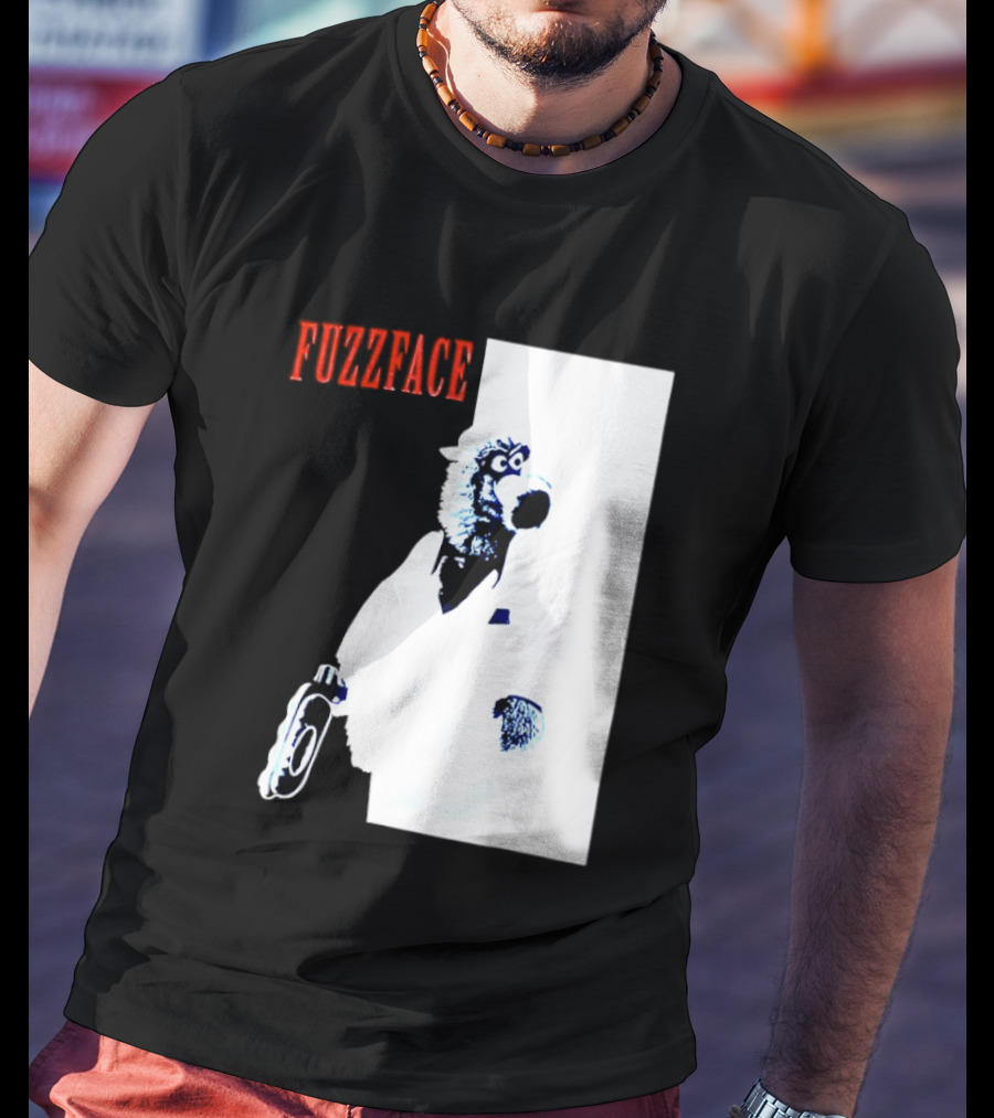 Fuzz Face Muppet Holding Hair Dryer T-Shirt