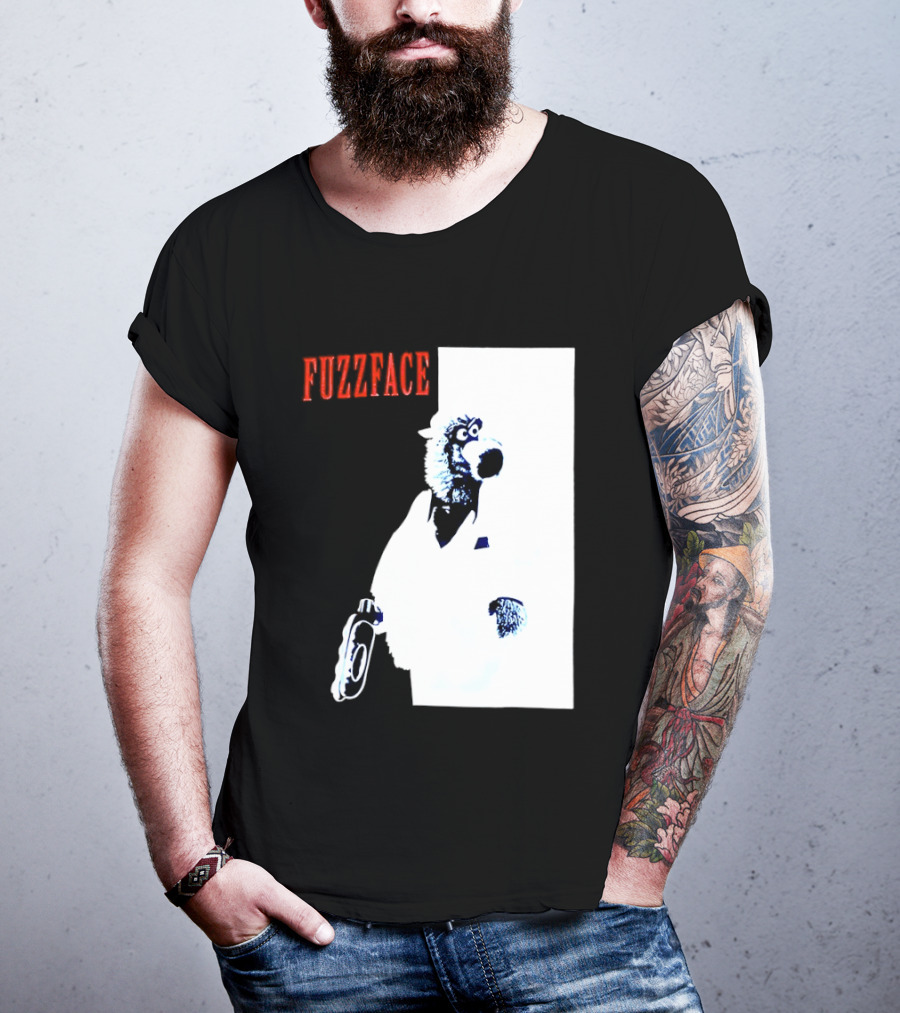 Fuzz Face Muppet Holding Hair Dryer T-Shirt