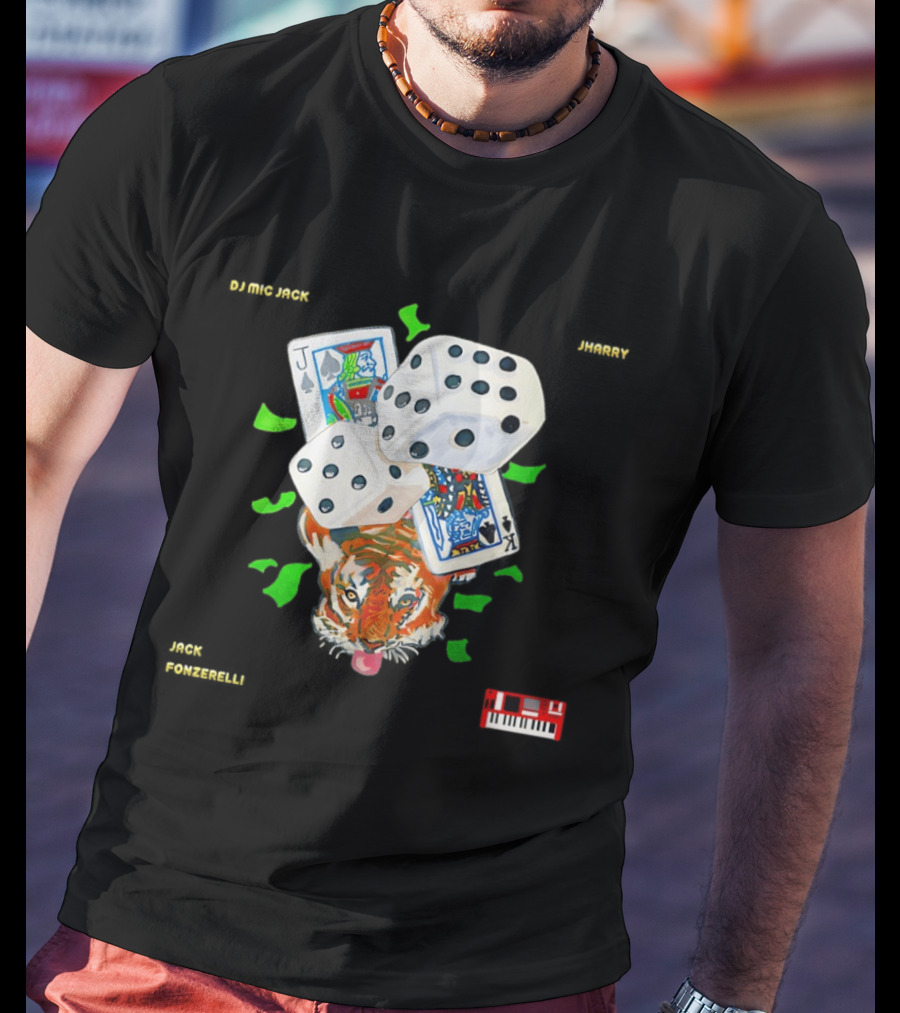 Jack Fonzerelli Volume One DJ Mic Jack JHarry Dice Cards Tiger Keyboard T-Shirt