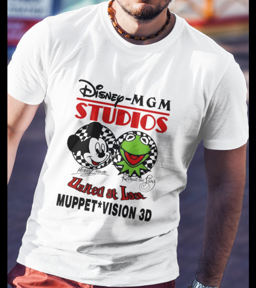 Disney MGM Studios United At Last Mickey Mouse Kermit The Frog Muppet Vision 3D T-Shirt