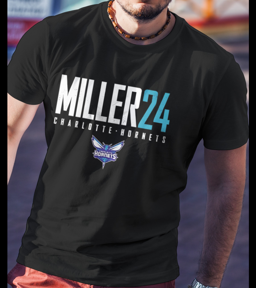 Miller 24 Charlotte Hornets Basketball T-Shirt