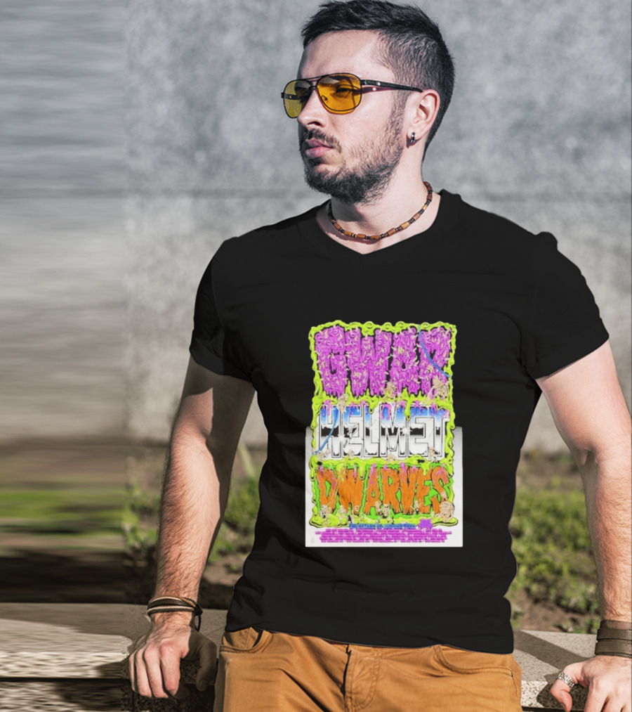 GWAR Helmet Dwarves 2025 Tour Dates And Locations T-Shirt