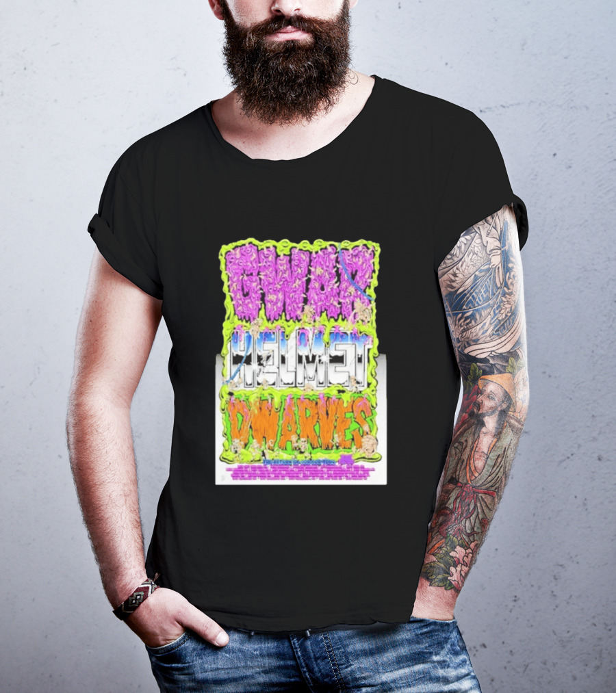 GWAR Helmet Dwarves 2025 Tour Dates And Locations T-Shirt