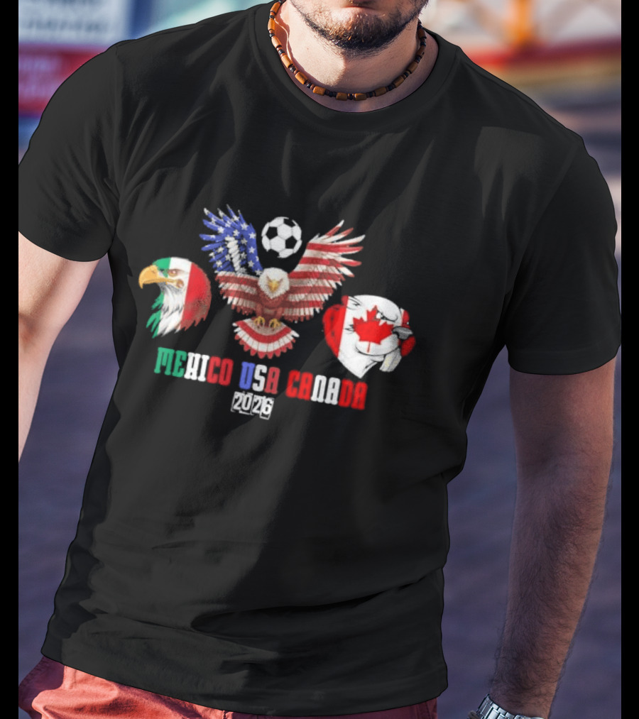 Mexico USA Canada 2026 Soccer Eagle Trio T-Shirt