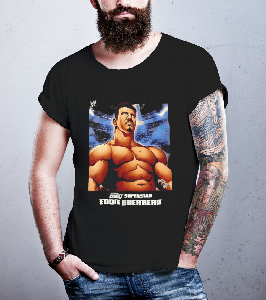Eddie Guerrero WWE Superstar Bold Cartoon Illustration By Artist Billy Martinez T-Shirt