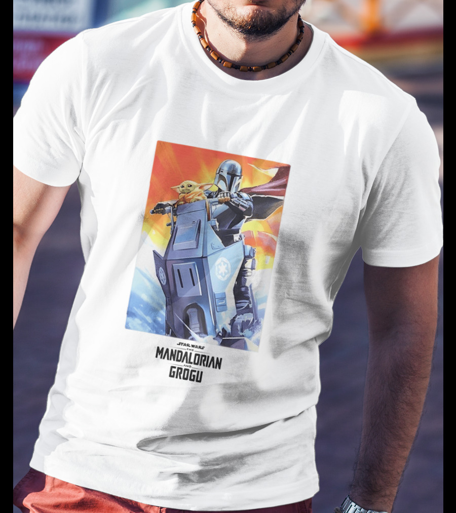 Star Wars The Mandalorian Grogu Riding Speeder Bike Adventure T-Shirt