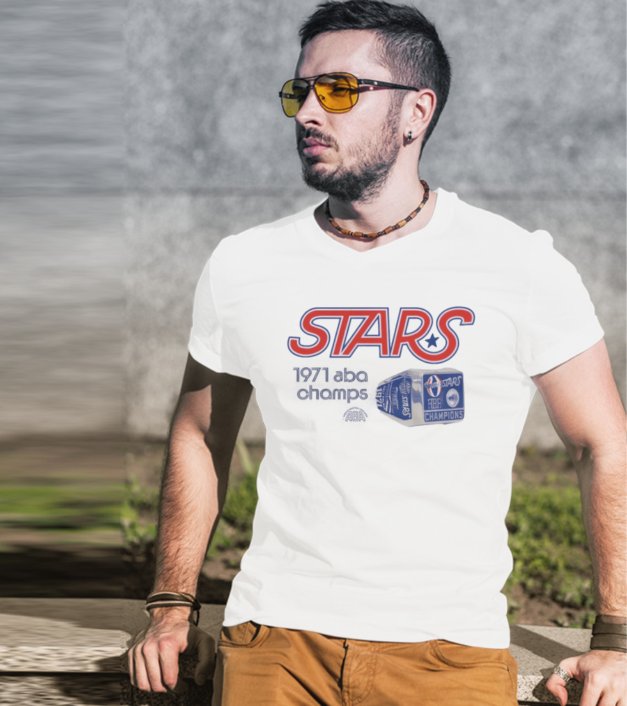 Utah Stars 1971 ABA Champions Retro Style Basketball T-Shirt
