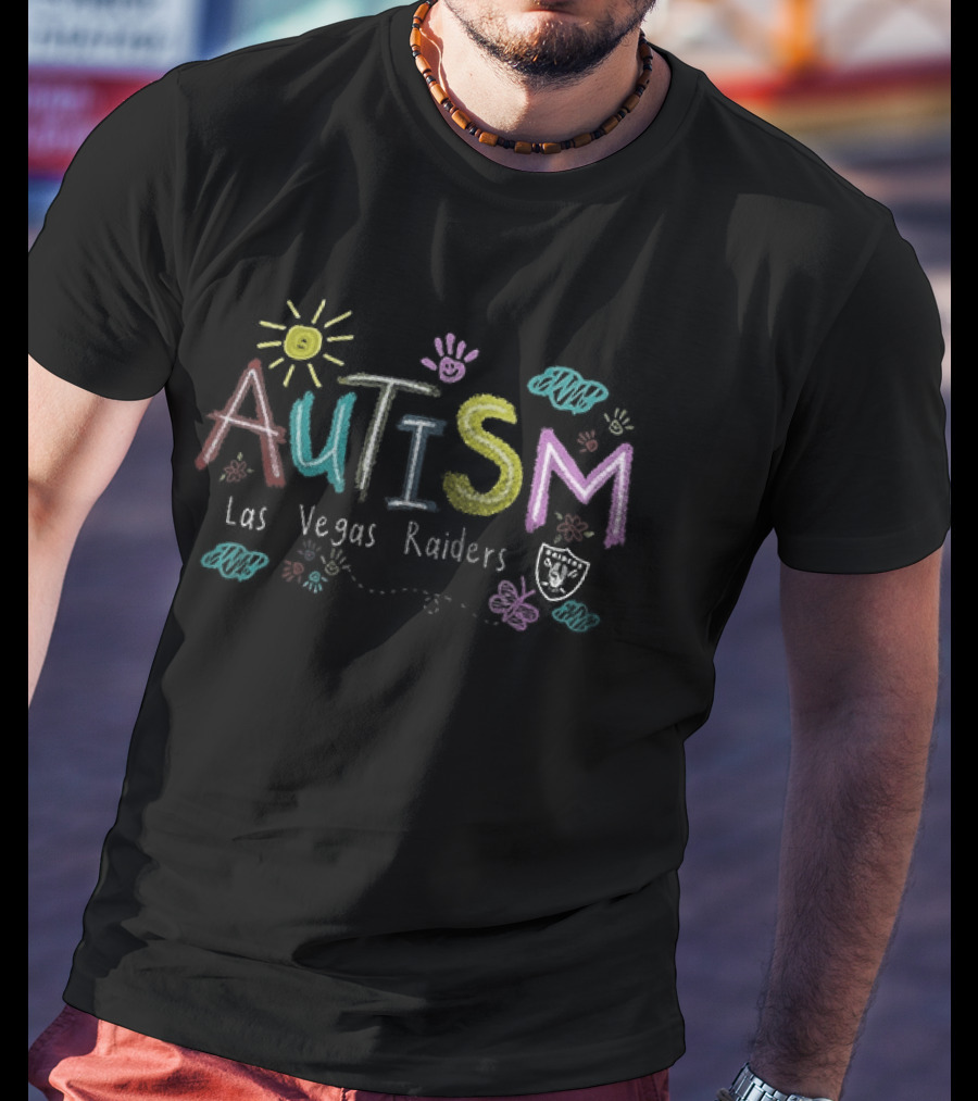 Las Vegas Raiders Autism Awareness Teach Love Hope T-Shirt
