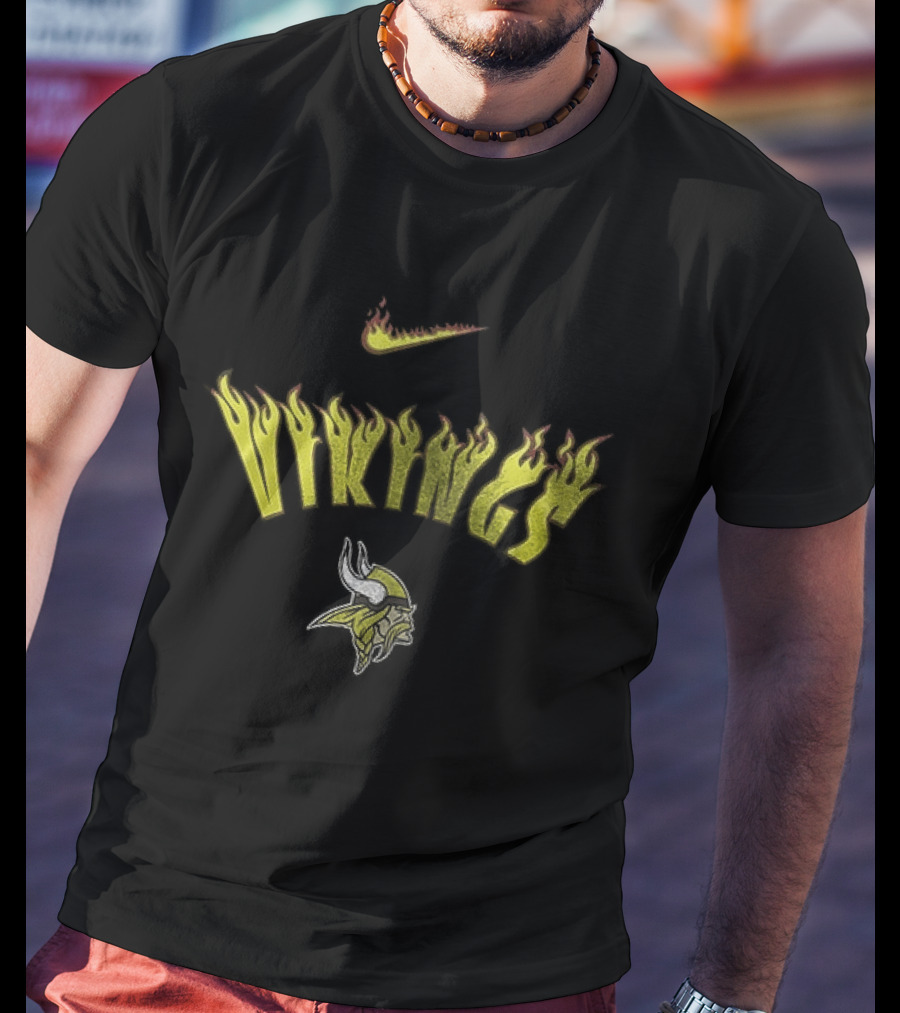 Nike Vikings Firewave Helmet Minnesota Skol T-Shirt