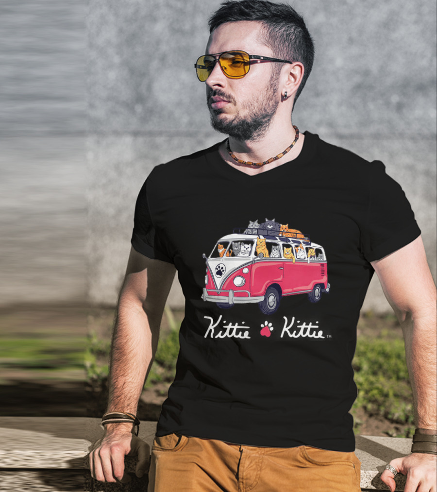Rescue Bus Kittie Kittie Cat Van Adventure T-Shirt