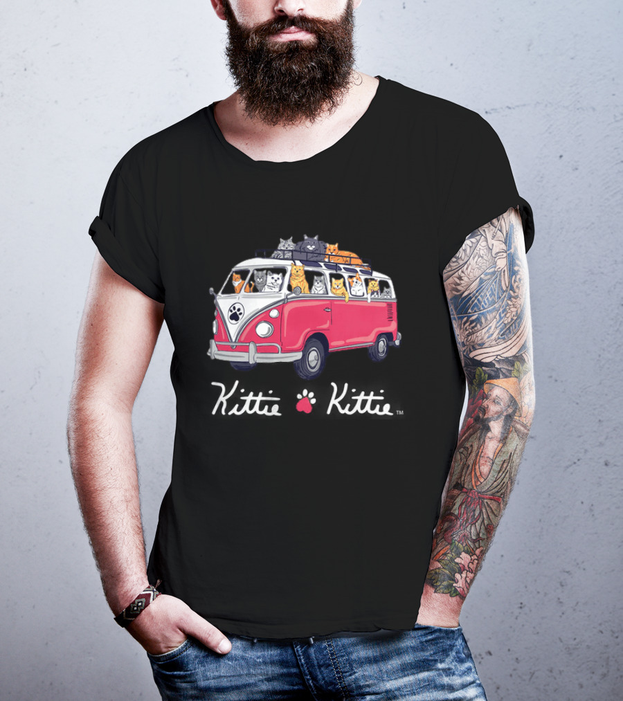 Rescue Bus Kittie Kittie Cat Van Adventure T-Shirt