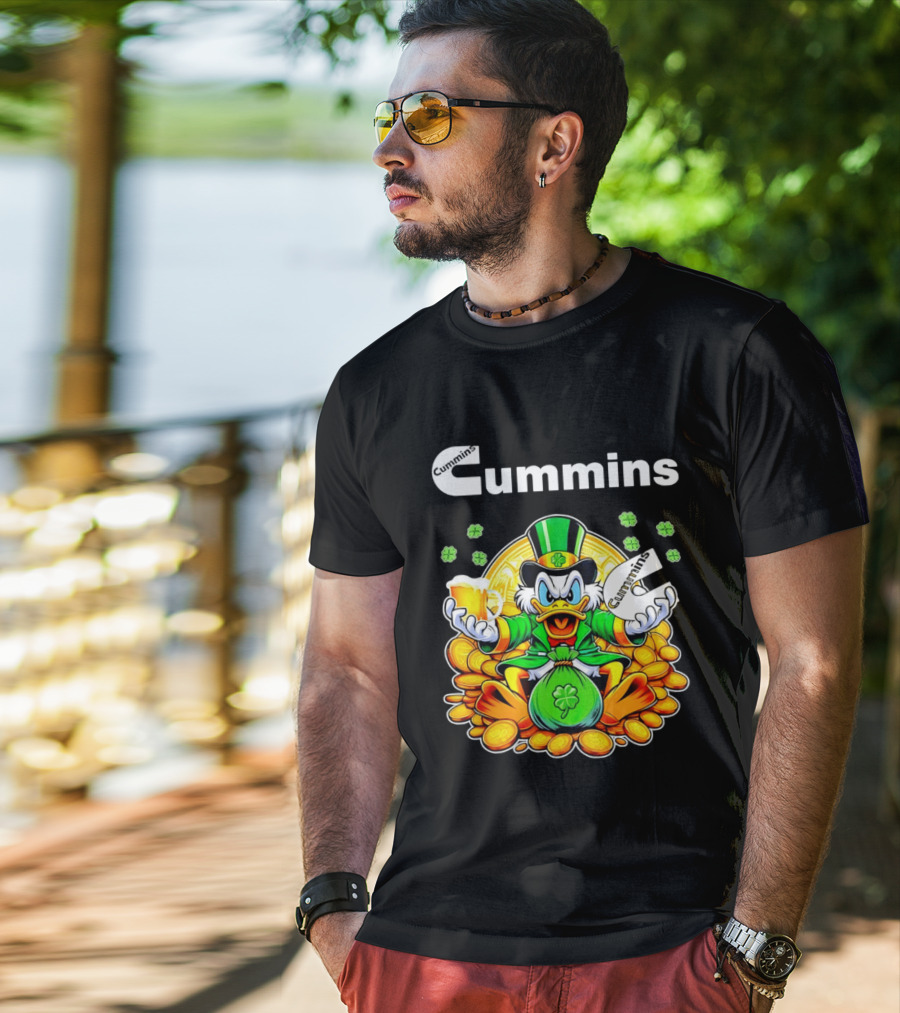 Cummins Scrooge McDuck St Patricks Day Coins And Beer Celebration T-Shirt