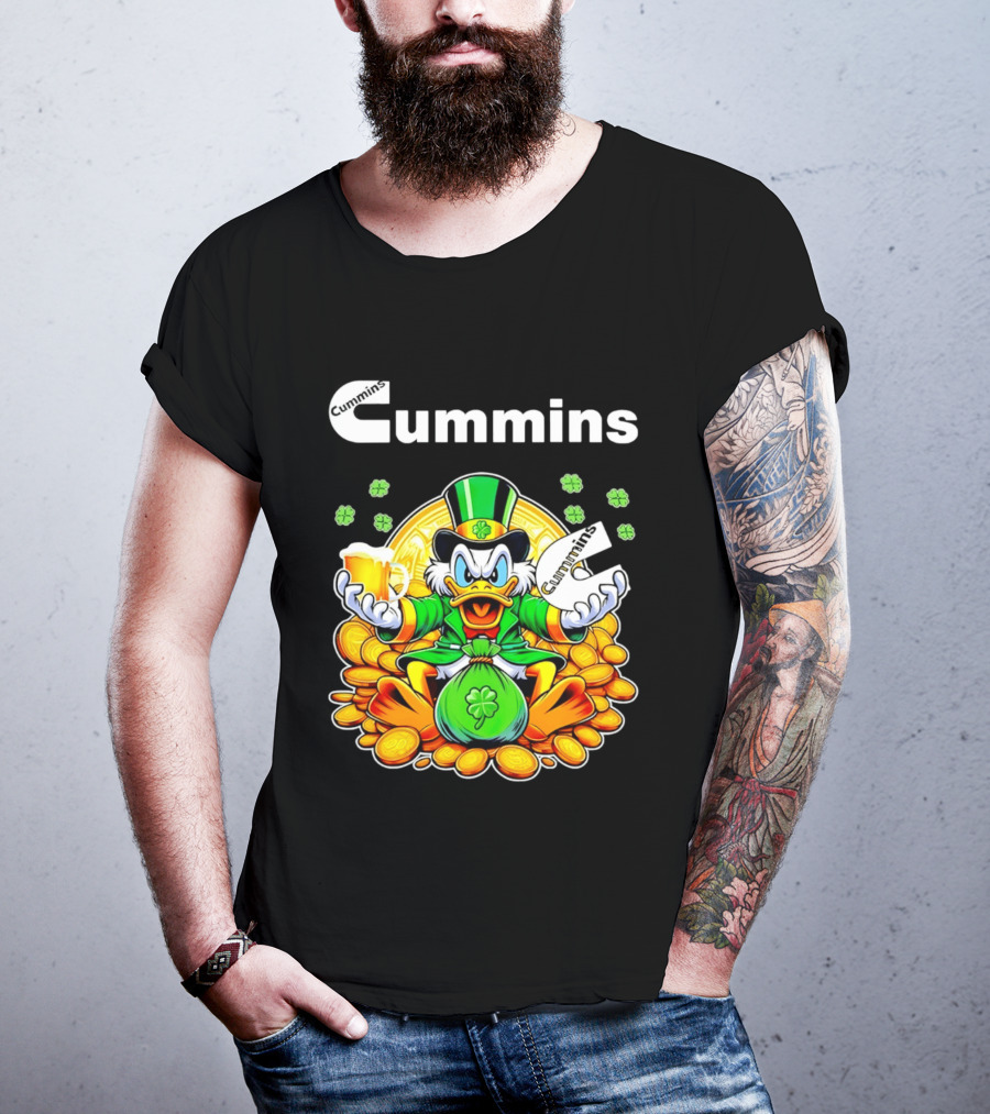 Cummins Scrooge McDuck St Patricks Day Coins And Beer Celebration T-Shirt