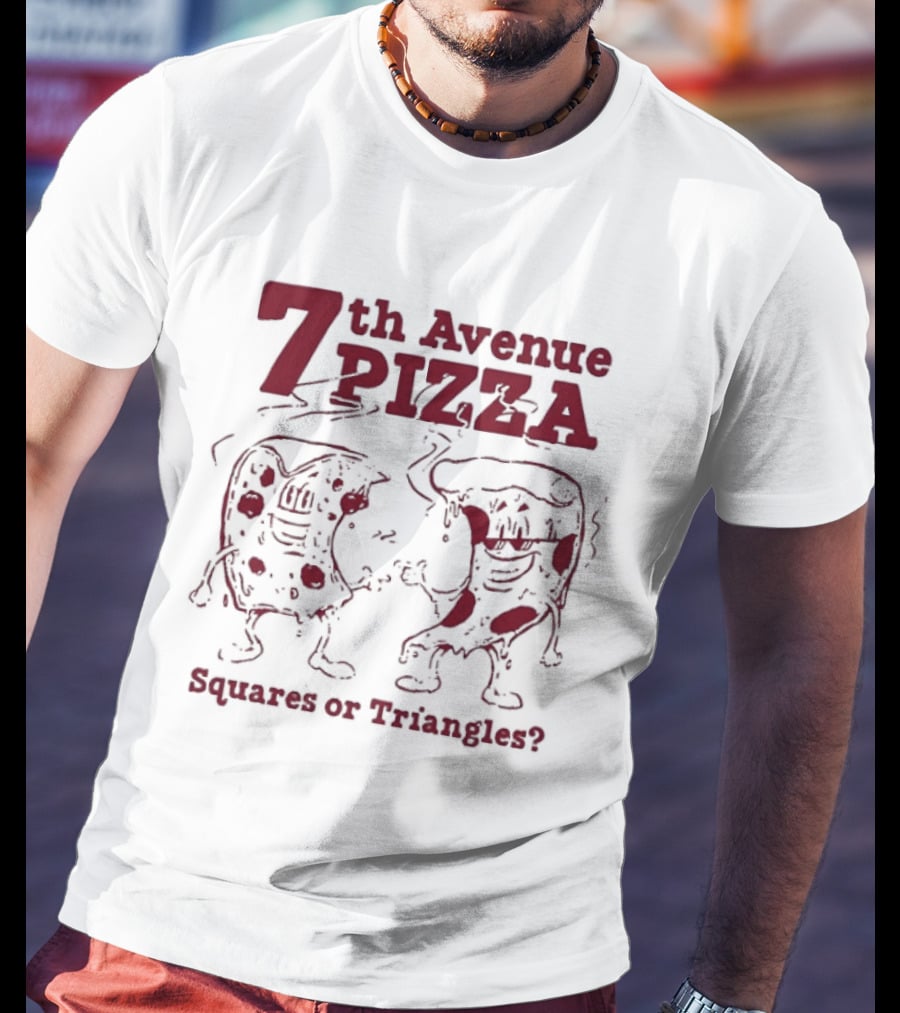 7th Avenue Pizza Squares Or Triangles Fun Debate T-Shirt