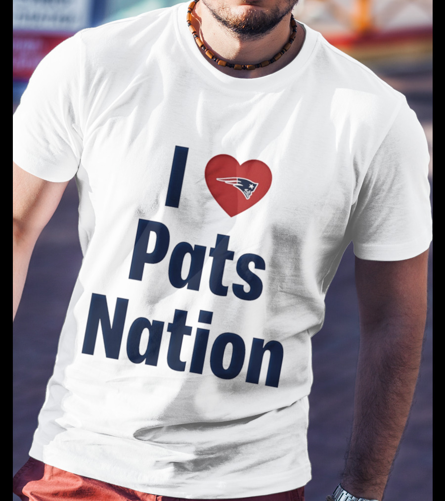 I Love Pats Nation Happy Valentine's Day New England Patriots Fan T-Shirt