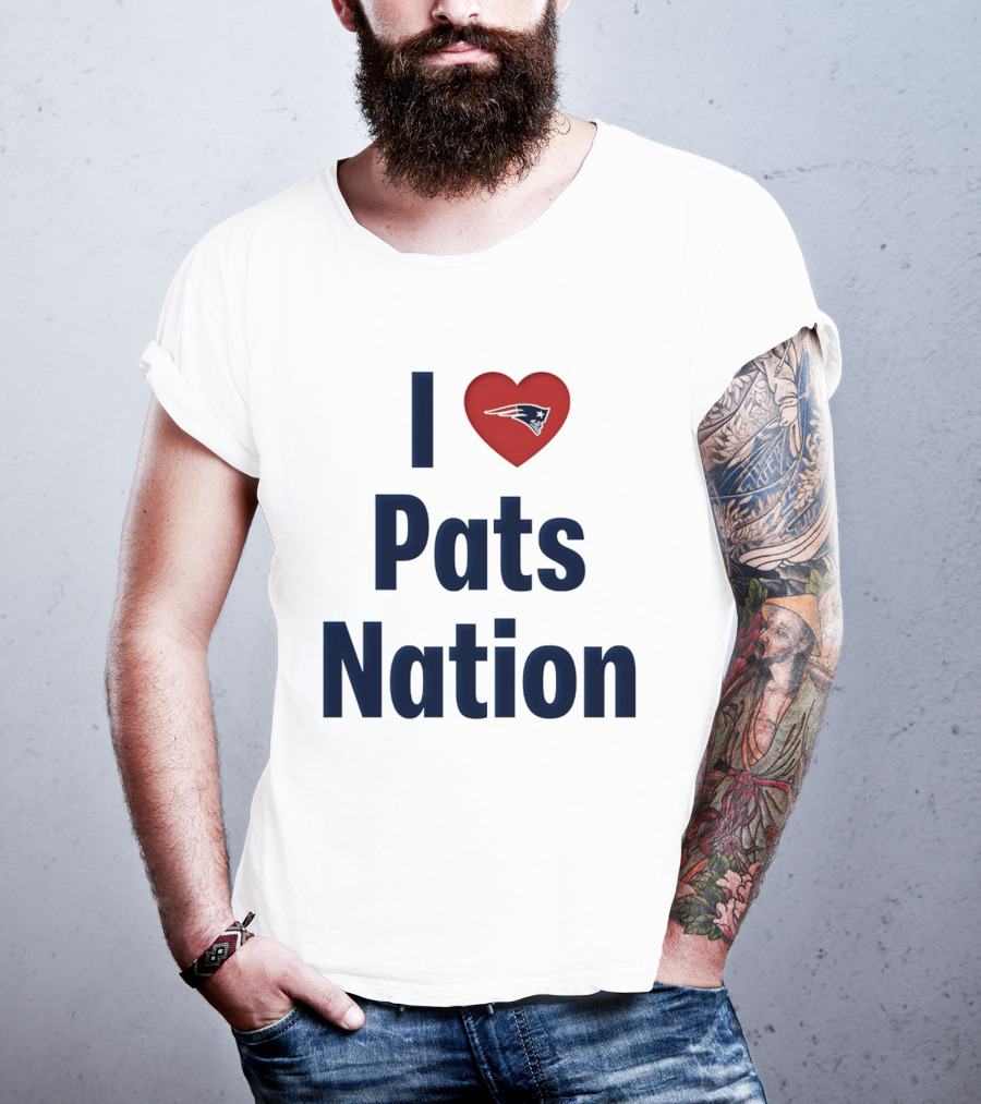 I Love Pats Nation Happy Valentine's Day New England Patriots Fan T-Shirt