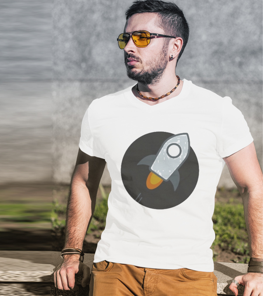 Stellar Rocket Cryptocurrency Digital Spacecraft T-Shirt