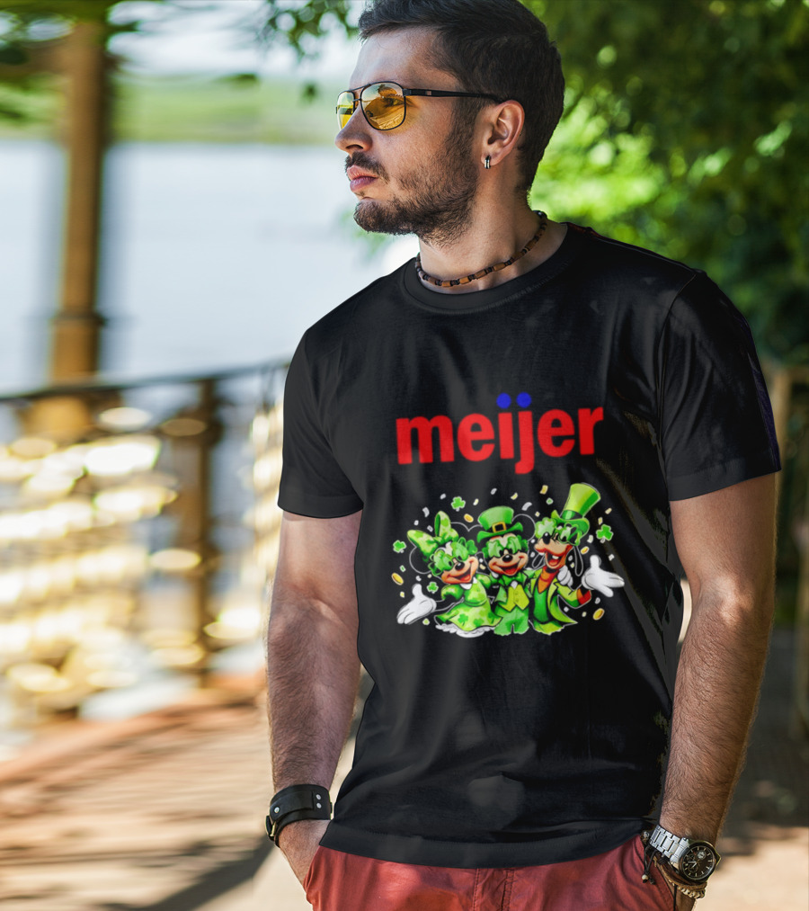 Meijer St Patrick's Day Mickey Mouse Characters In Green Attire T-Shirt