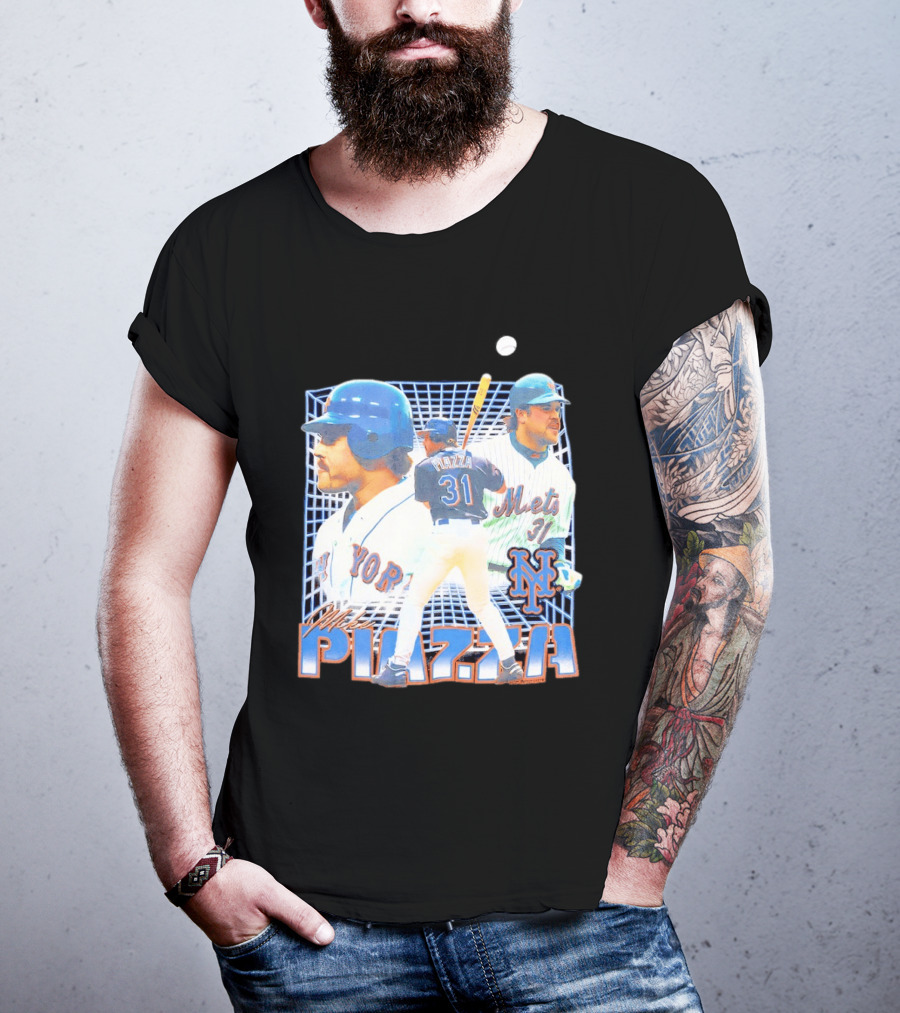 Mike Piazza New York Mets Black Legendary Piazza 31 Mets 31 T-Shirt