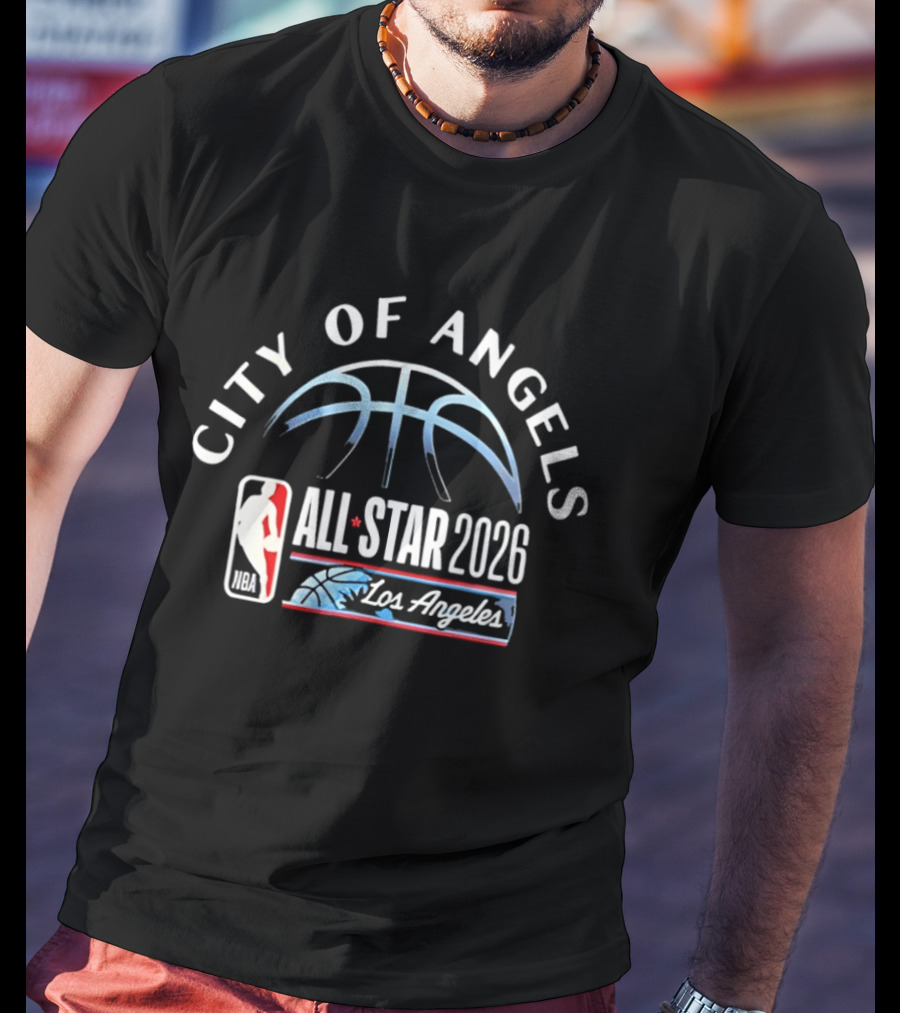 City Of Angels NBA All Star 2026 Los Angeles Basketball Event T-Shirt