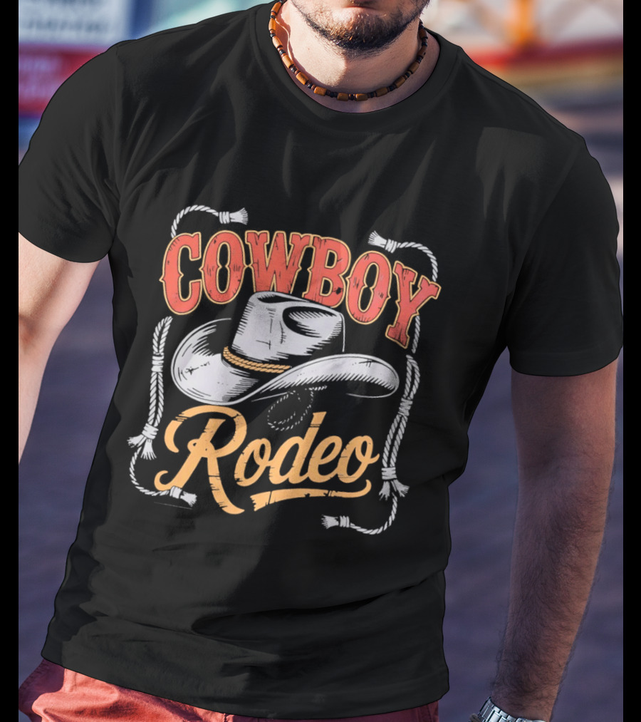 COWBOY RODEO Western Hat Rope T-Shirt