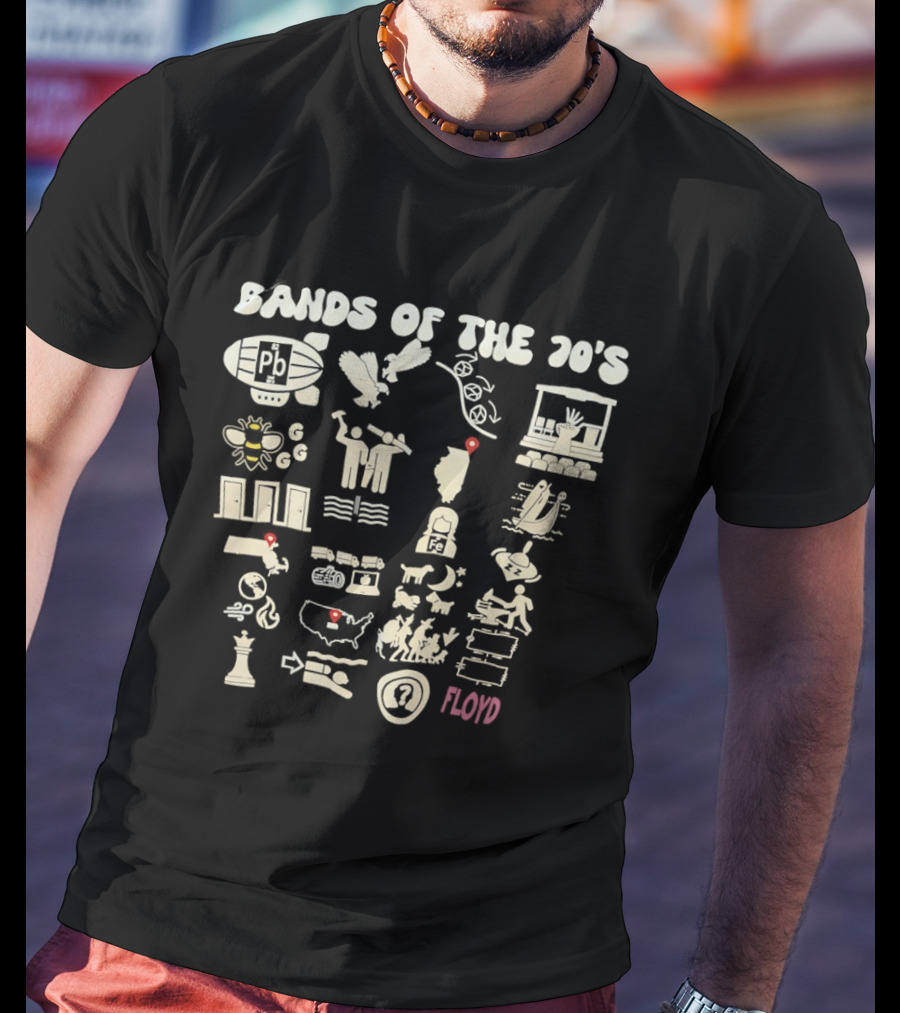 Bands Of The 70's Icons And Floyd T-Shirt