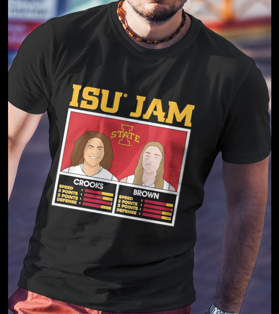 ISU Jam Iowa State Crooks Brown Basketball Stats T-Shirt