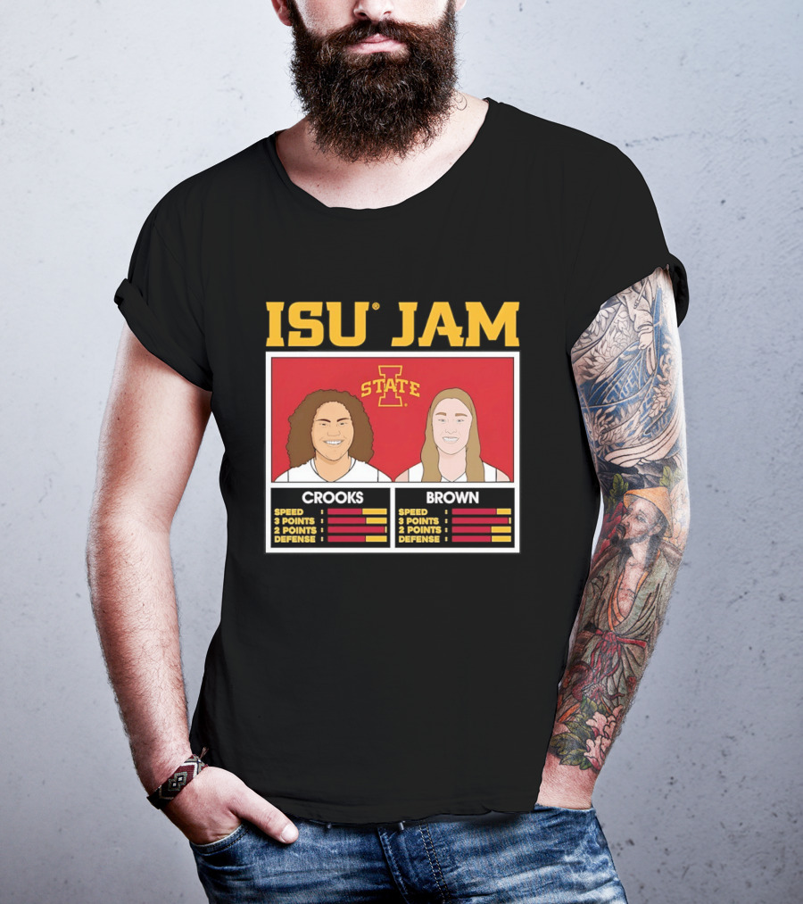 ISU Jam Iowa State Crooks Brown Basketball Stats T-Shirt